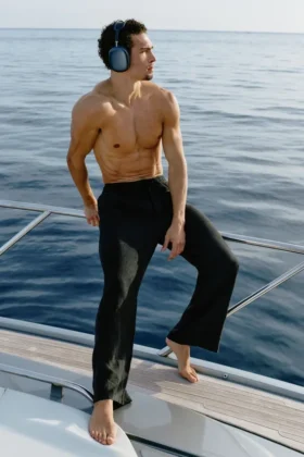 Pantaloni a gamba dritta Linen Days - Nero