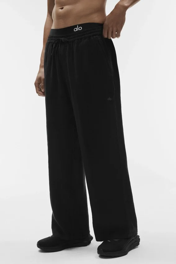 Pantaloni a gamba dritta Linen Days - Nero