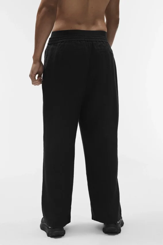 Pantaloni a gamba dritta Linen Days - Nero