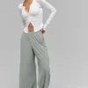 Pantaloni a gamba larga Breezy (lunghi) - Grigio lunare