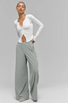 Pantaloni a gamba larga Breezy (lunghi) - Grigio lunare