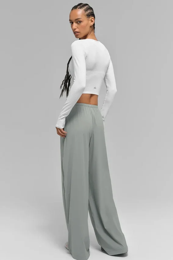 Pantaloni a gamba larga Breezy (lunghi) - Grigio lunare