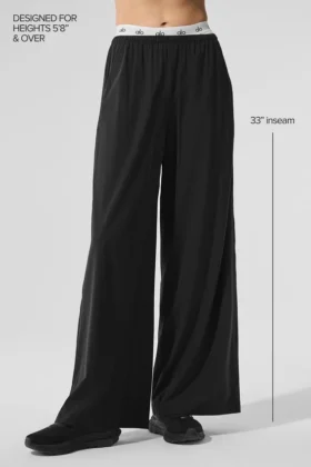 Pantaloni a gamba larga Breezy (lunghi) – Nero