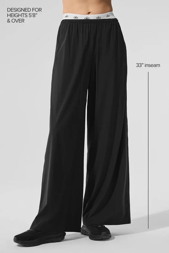 Pantaloni a gamba larga Breezy (lunghi) - Nero