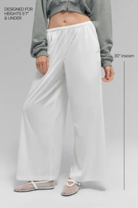 Pantaloni a gamba larga Breezy (Regular) – Bianco