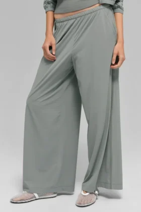 Pantaloni a gamba larga Breezy (Regular) – Grigio lunare