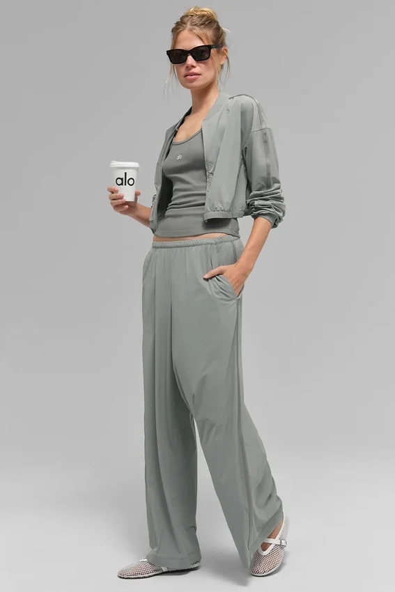 Pantaloni a gamba larga Breezy (Regular) - Grigio lunare