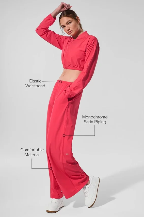 Pantaloni a gamba larga e leggeri (lunghi) - Rosso caramella