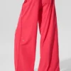 Pantaloni a gamba larga e leggeri (lunghi) - Rosso caramella