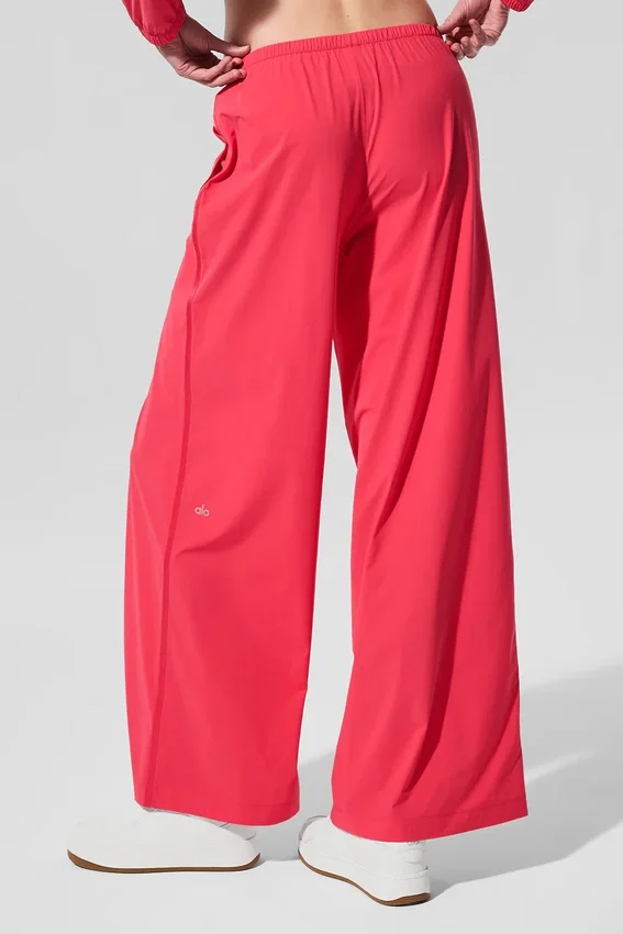 Pantaloni a gamba larga e leggeri (lunghi) - Rosso caramella