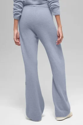 Pantaloni a gamba larga High-Waist in lana e cashmere – Winter Frost