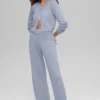 Pantaloni a gamba larga High-Waist in lana e cashmere - Winter Frost
