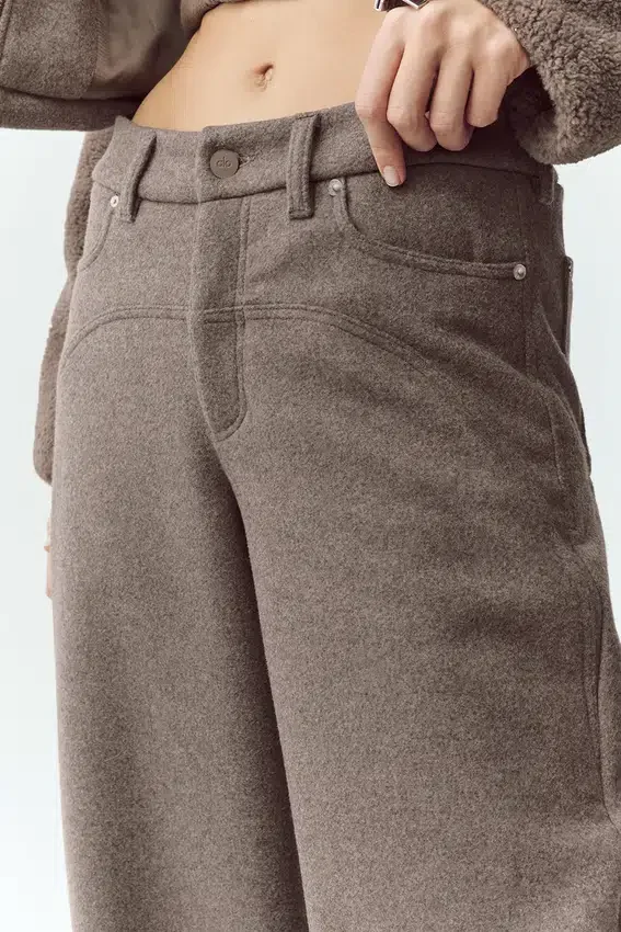 Pantaloni a gamba larga Nightcap in misto lana - Cacao alpino melange