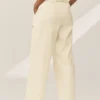 Pantaloni a gamba larga Riviera in misto lino - Beige sabbia