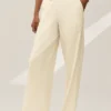Pantaloni a gamba larga Riviera in misto lino - Beige sabbia