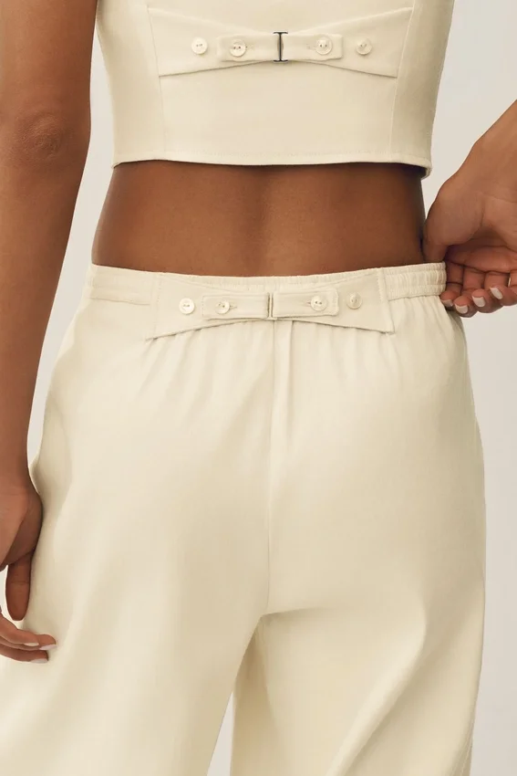 Pantaloni a gamba larga Riviera in misto lino - Beige sabbia