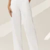 Pantaloni a gamba larga Riviera in misto lino - Bianco