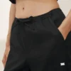 Pantaloni a gamba larga Riviera in misto lino - Nero