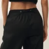 Pantaloni a gamba larga Riviera in misto lino - Nero
