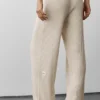Pantaloni a gamba larga Unwind a vita media in maglia tipo maglione - Oatmeal Heather
