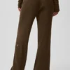 Pantaloni a gamba larga Unwind a vita media in maglione - Espresso