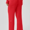 Pantaloni a gamba larga Unwind in maglione, vita media - Rosso brillante