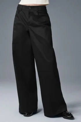 Pantaloni a gamba larga Wanderlust - Nero