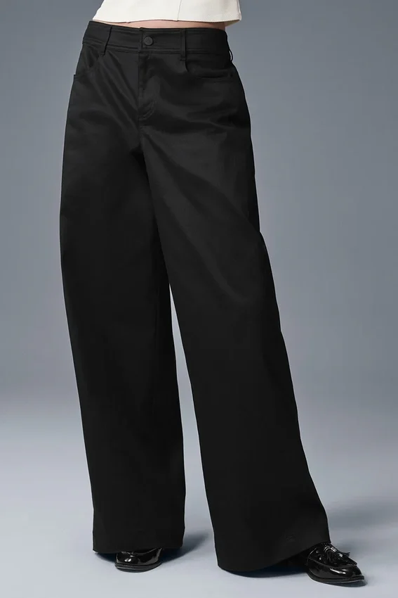 Pantaloni a gamba larga Wanderlust - Nero