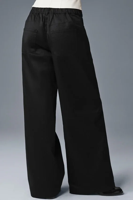 Pantaloni a gamba larga Wanderlust - Nero
