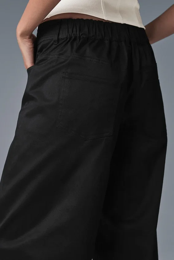 Pantaloni a gamba larga Wanderlust - Nero