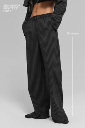 Pantaloni a righe sottili Daylight (lunghi) – Nero/Titanio