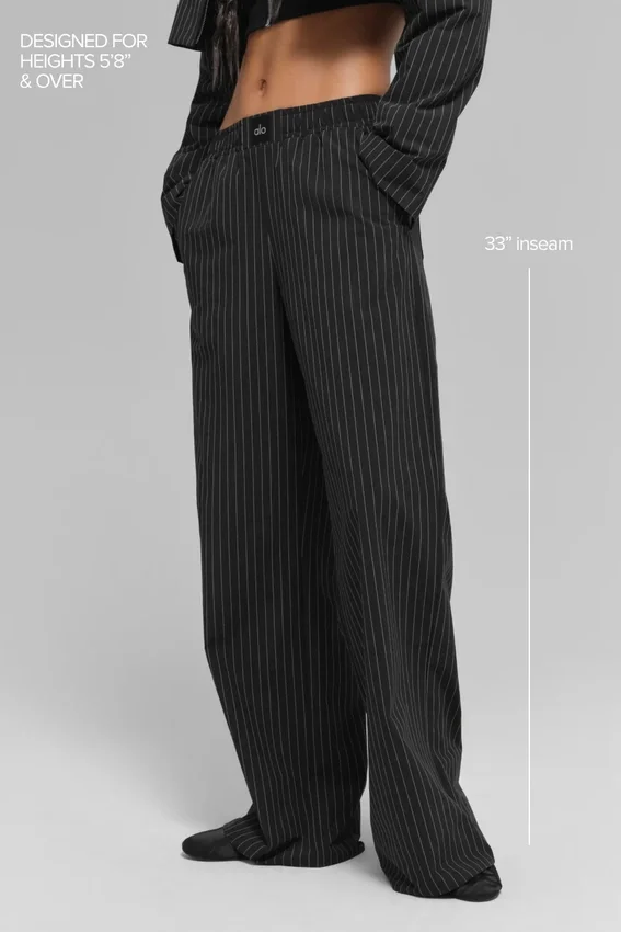 Pantaloni a righe sottili Daylight (lunghi) - Nero/Titanio