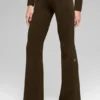 Pantaloni a zampa d’elefante in maglia denim High-Waist - Espresso/Nero
