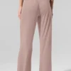 Pantaloni a zampa delicati e semi-trasparenti per il tempo libero - Taupe