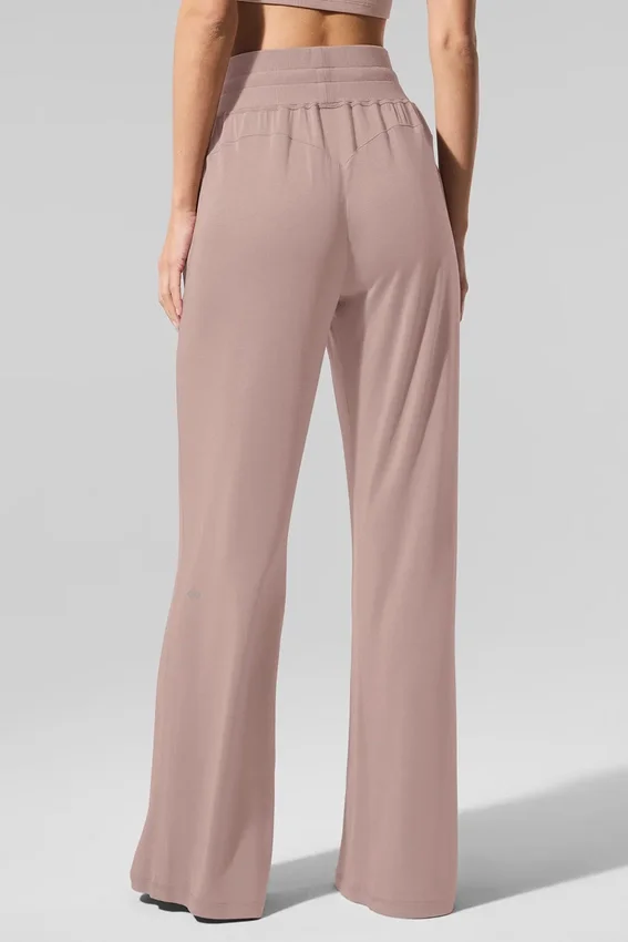 Pantaloni a zampa delicati e semi-trasparenti per il tempo libero - Taupe