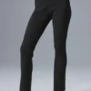 Pantaloni a zampa in maglia denim High-Waist - Nero/Antracite