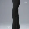 Pantaloni a zampa in maglia denim High-Waist - Nero/Antracite