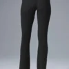 Pantaloni a zampa in maglia denim High-Waist - Nero/Antracite