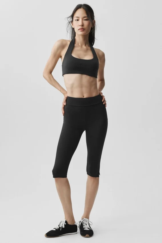 Pantaloni capri Alo Softsculpt Shoreline - Nero