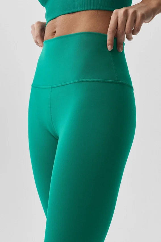 Pantaloni capri High-Waist Airbrush da 16" - Emerald Isle