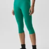 Pantaloni capri High-Waist Airbrush da 16" - Emerald Isle