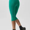 Pantaloni capri High-Waist Airbrush da 16" - Emerald Isle