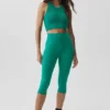 Pantaloni capri High-Waist Airbrush da 16" - Emerald Isle