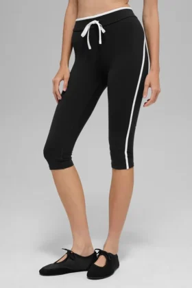 Pantaloni capri High-Waist Airbrush Race Pace - Nero/Bianco