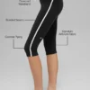 Pantaloni capri High-Waist Airbrush Race Pace - Nero/Bianco