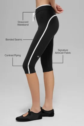 Pantaloni capri High-Waist Airbrush Race Pace – Nero/Bianco