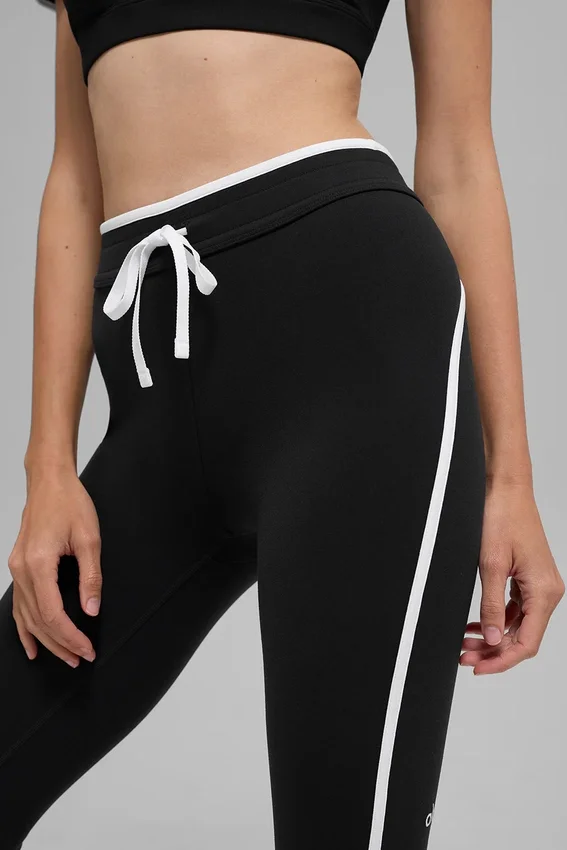 Pantaloni capri High-Waist Airbrush Race Pace - Nero/Bianco