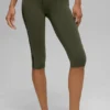 Pantaloni capri High-Waist Airbrush Race Pace - Verde oliva/Nero