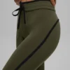 Pantaloni capri High-Waist Airbrush Race Pace - Verde oliva/Nero