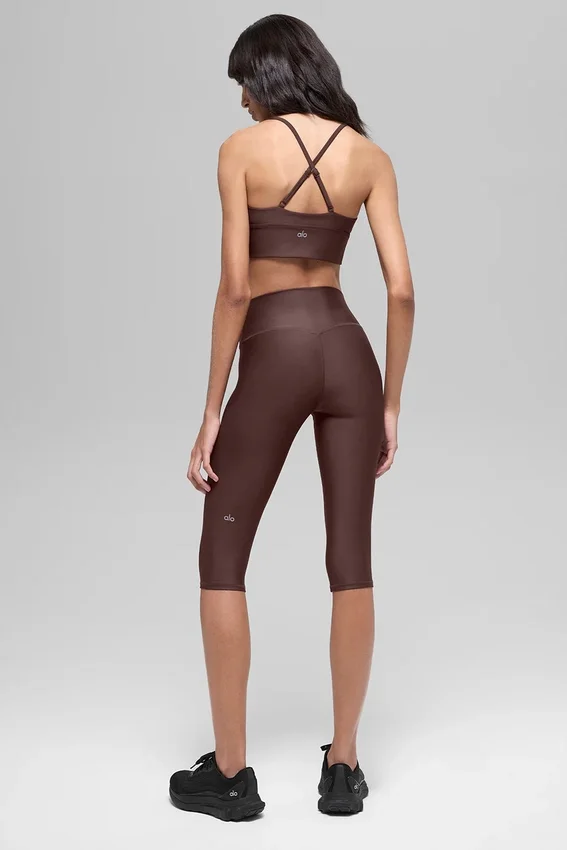 Pantaloni capri High-Waist Airlift da 16'' - Brownstone